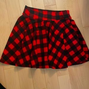 Forever 21 flannel shirt A-line skirt